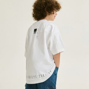 Reserved - Oversize tričko s vyvýšenou potlačou - Biela