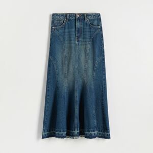 Reserved - Džínsová sukňa s prešívaním - Modrá