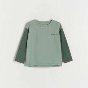 Reserved - Oversize tričko s dlhými rukávmi - Zelená
