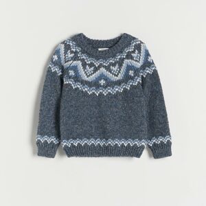 Reserved - Žakárový sveter - Modrá