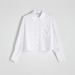 Reserved - Košeľa z lesklého materiálu - Biela
