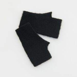 Reserved - Pletené rukavice bez prstov - Čierna