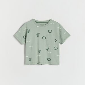Reserved - Oversize tričko s vreckom - Zelená