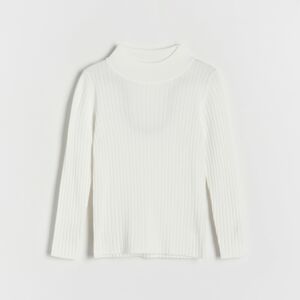 Reserved - Prúžkovaný pletený sveter - Krémová