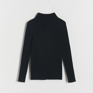 Reserved - Prúžkovaný pletený sveter - Čierna
