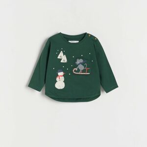 Reserved - Oversize vianočné tričko s dlhými rukávmi - Zelená