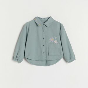 Reserved - Košeľa s výšivkou - Zelená