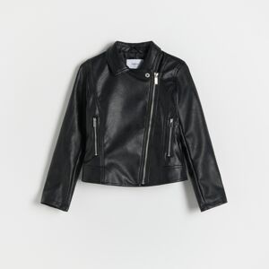 Reserved - Motorkárska bunda z umelej kože - Čierna