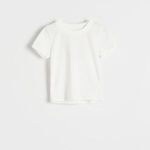 Reserved - Basic bavlnené tričko - Krémová