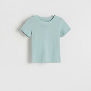Reserved - Basic bavlnené tričko - Tyrkysová