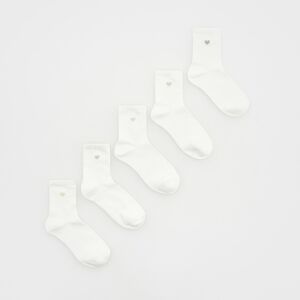 Reserved - Súprava 5 párov bavlnených ponožiek - Krémová