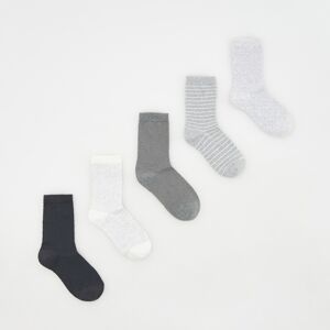 Reserved - Súprava 5 párov bavlnených ponožiek - Šedá