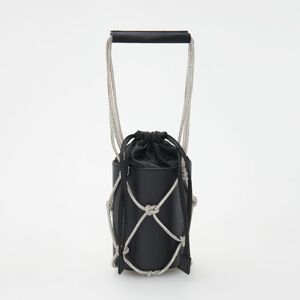 Reserved - Crossbody kabelka s bižutérnou aplikáciou - Čierna