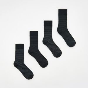 Reserved - Súprava 4 párov vzorovaných ponožiek - Čierna