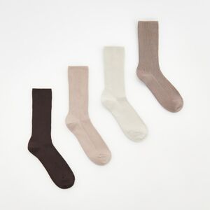 Reserved - Súprava 4 párov ponožiek - Hnědá