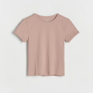 Reserved - Bavlnené prúžkované tričko - Ružová