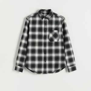 Reserved - Károvaná košeľa regular fit - Čierna