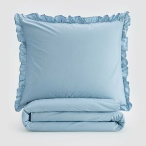 Reserved - Bavlnená posteľná súprava s volánovým lemovaním - Modrá