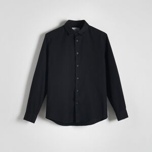 Reserved - Pásikavá košeľa regular fit - Čierna