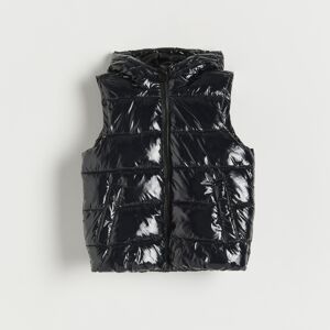 Reserved - Prešívaná vesta s kapucňou - Čierna