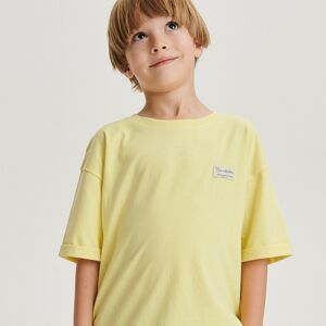 Reserved - Oversize tričko s nášivkami - Žltá