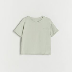 Reserved - Oversize tričko s nápismi - Zelená