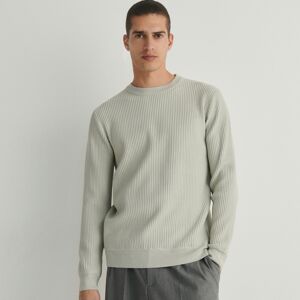 Reserved - Prúžkovaný pletený sveter - Zelená