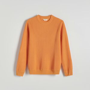 Reserved - Prúžkovaný pletený sveter - Oranžová