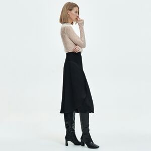 Reserved - Asymetrická sukňa s prímesou ľanu - Čierna