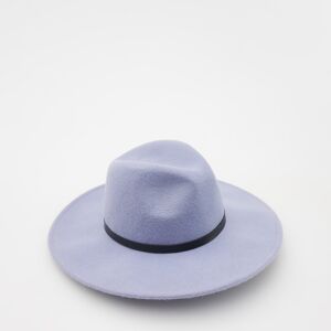 Reserved - Vlnený klobúk s ozdobným remienkom - Modrá