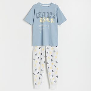 Reserved - Dvojdielne pyžamo s potlačou - Modrá
