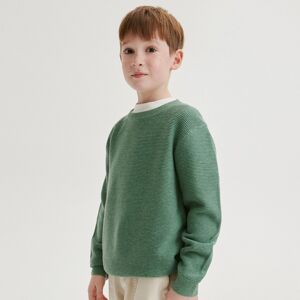 Reserved - Štruktúrovaný bavlnený sveter - Zelená