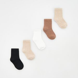 Reserved - Súprava 5 párov bavlnených ponožiek - Béžová