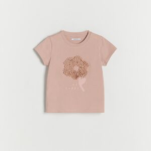 Reserved - Bavlnené tričko s aplikáciou - Ružová