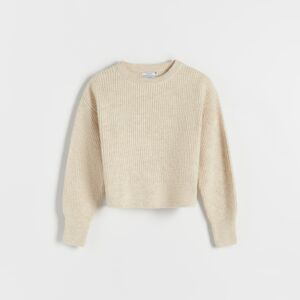 Reserved - Prúžkovaný pletený sveter - Béžová