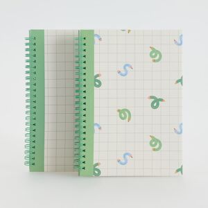 Reserved - Súprava 2 zápisníkov s detským motívom - Zelená
