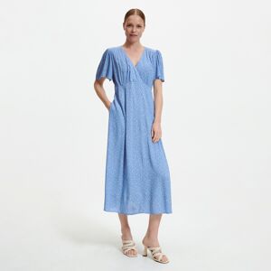 Reserved - Viskózové šaty s potlačou - Modrá