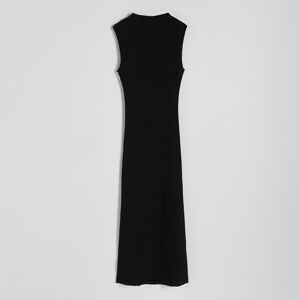 Reserved - Štruktúrované úpletové šaty - Čierna