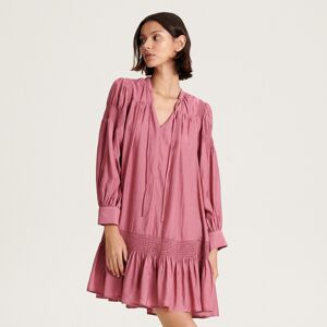 Reserved - šaty s pufovanými rukávmi - Ružová