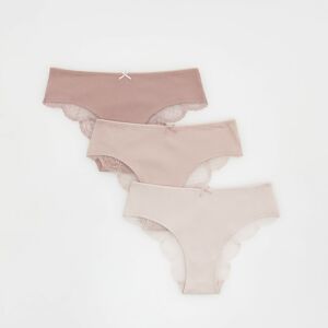 Reserved - Súprava 3 bavlnených nohavičiek - Ružová