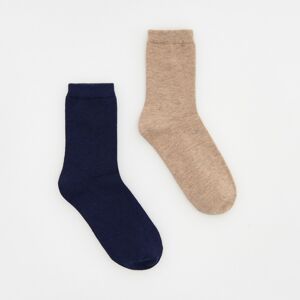 Reserved - Súprava 2 párov bavlnených ponožiek - Béžová