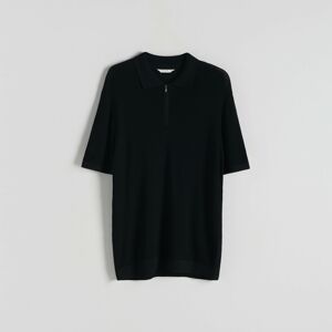 Reserved - Úpletové tričko polo - Čierna