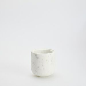 Reserved - Malá mramorová nádoba na črepník - Biela