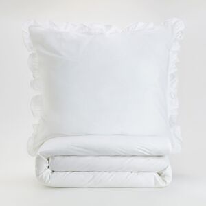 Reserved - Bavlnená posteľná súprava s volánovým lemovaním - Biela