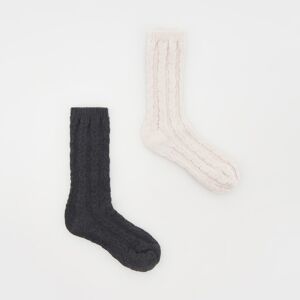 Reserved - Mäkké úpletové ponožky - Šedá