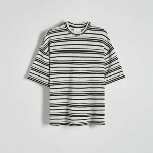 Reserved - Oversize pásikavé tričko - Krémová