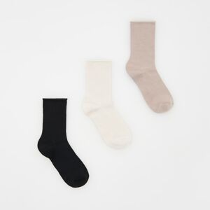 Reserved - Súprava 3 párov ponožiek s prímesou bavlny - Čierna