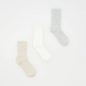Reserved - Súprava 3 párov ponožiek - Krémová