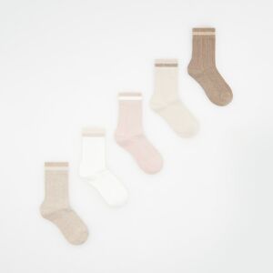 Reserved - Ponožky s prímesou metalických nití - Krémová