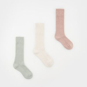 Reserved - Súprava 3 párov ponožiek - Krémová